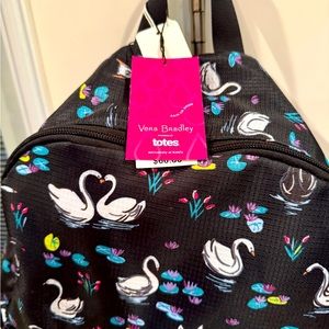 Vera Bradley back pack, black with multi colors. New with tags!
